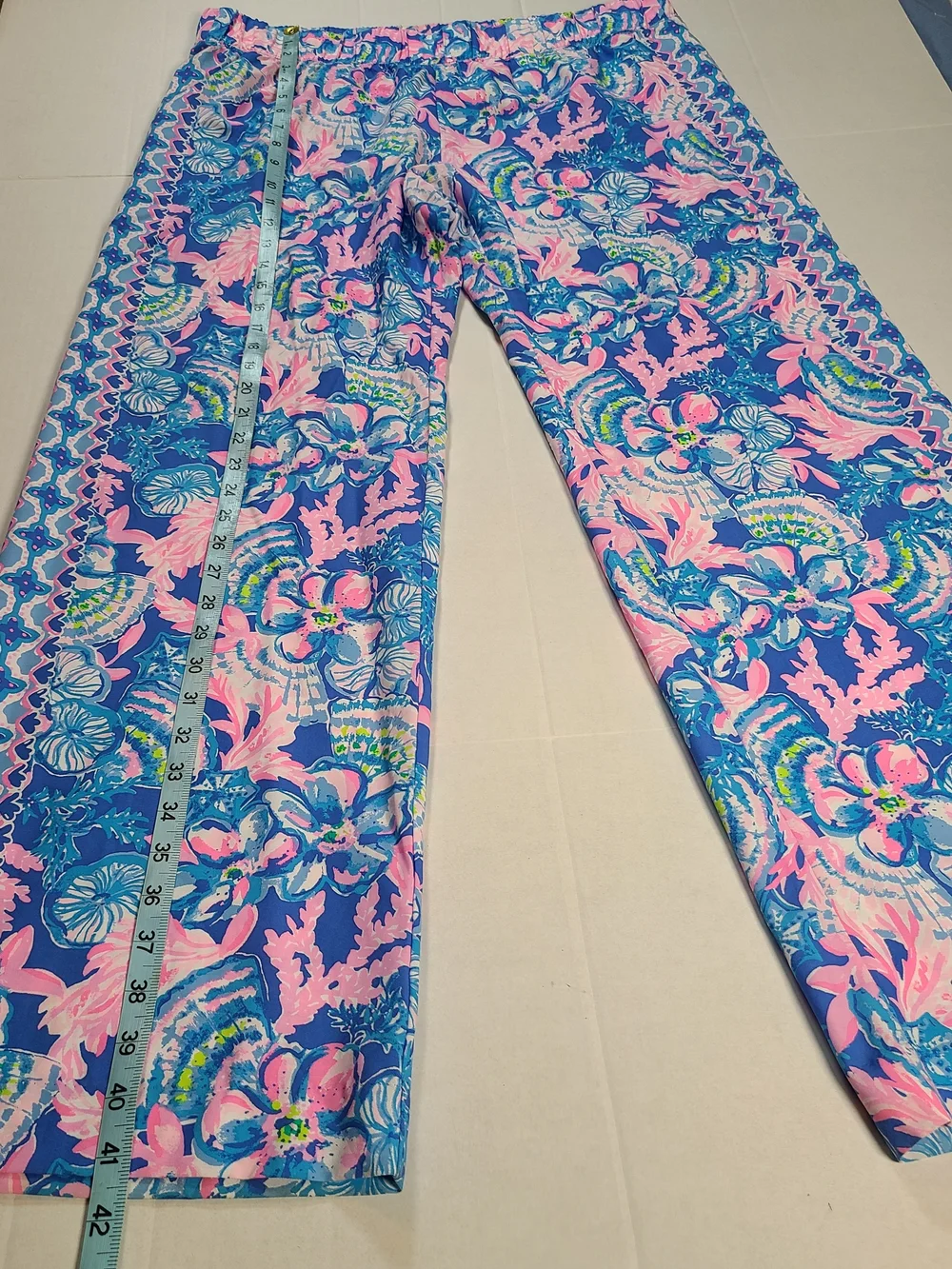 Lilly Pultizer Bal Harbour  Women’s Palazzo Pants Blue Tang Seaside EUC XL - Picture 9 of 10